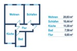 Etagenwohnung Reichenbach im Vogtland - 2 Zimmer, 63 m&sup2;, 250&euro; | Angebot:26008292